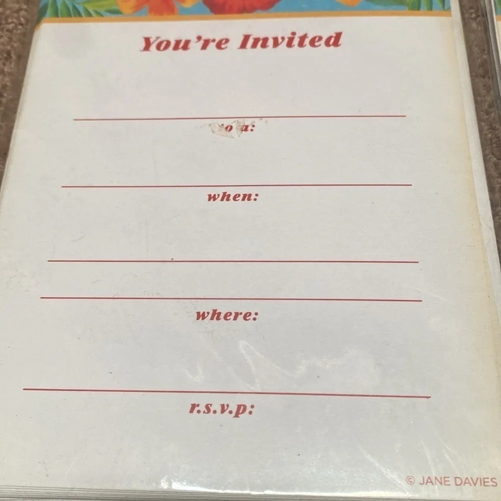 Luau Loco Old School Invitations NIP Party Time